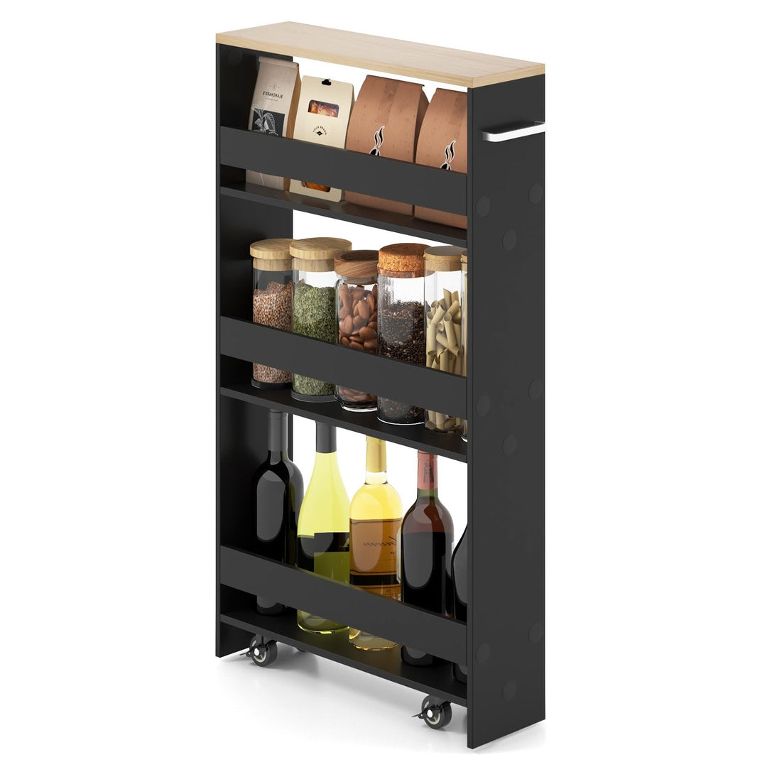 GIANTEX Nischenregal 13cm breit, Küchenregal Küchenschrank Küchenwagen, Nischenschrank Nischenwagen