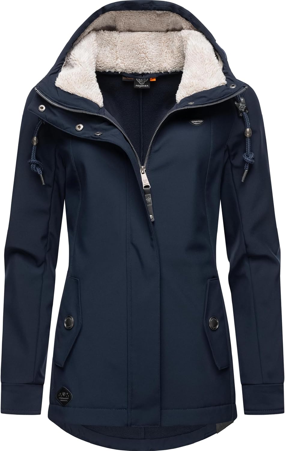 Ragwear Damen Übergangsjacke Funktionsjacke Softshelljacke wasserdicht atmungsaktiv mit Kapuze Monad