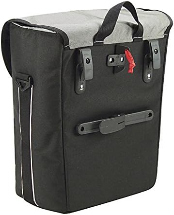 KLICKFix Gepäckträgertasche Cita Vario, Schwarz/Silber, 16 x 30 x 35 cm, 20 Liter