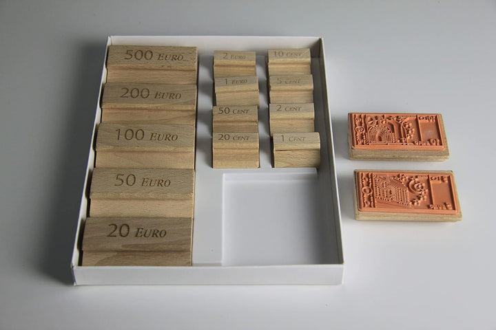 Euro Geldstempel 8 Münzen, 7 Scheine