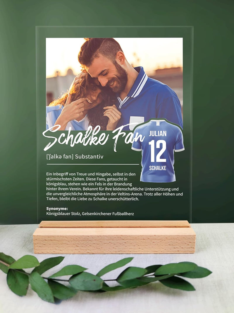 Schalke Geschenk personalisiert - Acryl Geschenk - Definition: Schalke Fan - Schalke Fanartikel, Sch