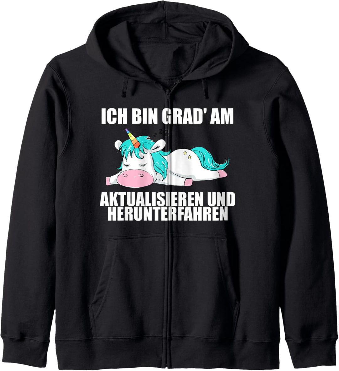 Lustiger Spruch Einhorn Mitarbeiterin Kollegin Faul Kapuzenjacke