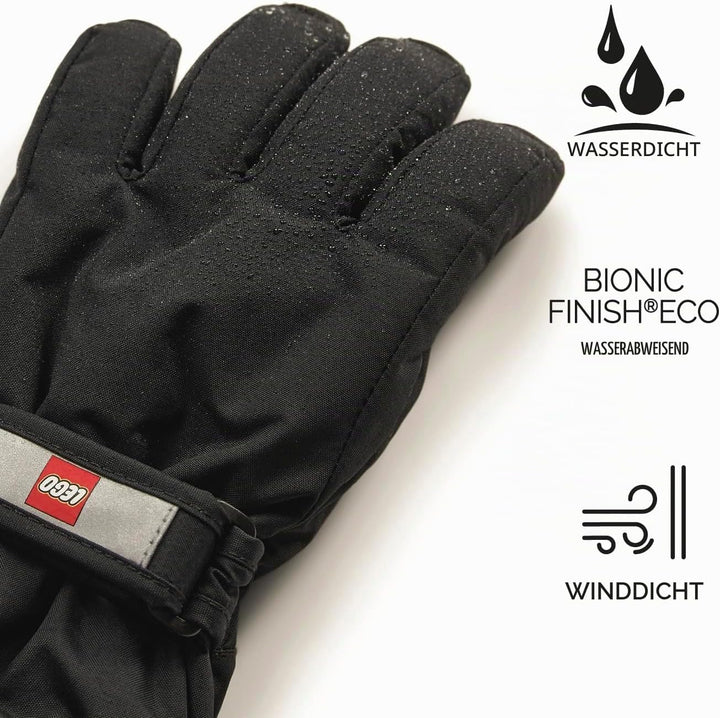 Kabooki Lego Handschuhe Kinder I Handschuhe Winter Nylon I Handschuhe Jungen und Mädchen 104 Schwarz