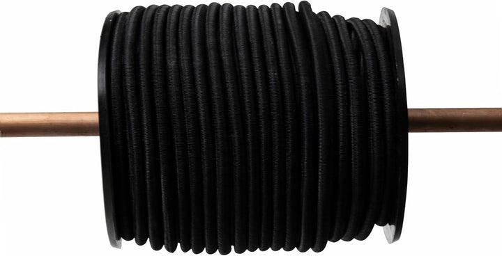 WERKA PRO Schwarzes elastisches Spannseil Verschiedene Längen 8 mm x 50 Meter auf Rolle 8 mm x 50 Me