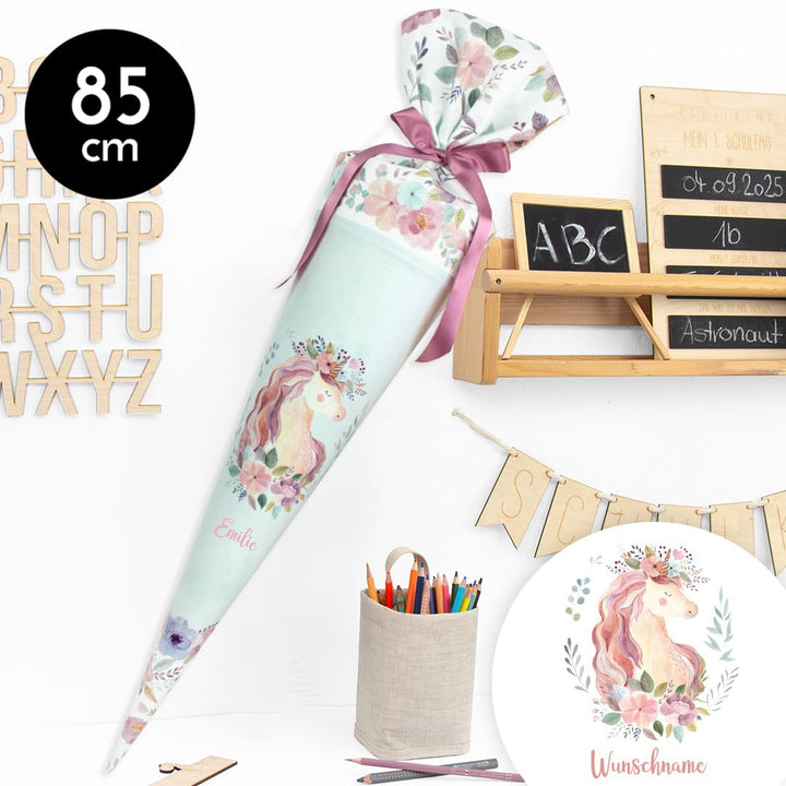 Schultüte aus Stoff Kuschel Velvet individualisierbar mit Wunschname personalisierbar 70 cm 85 cm -