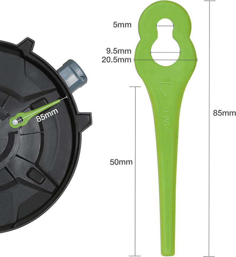 WORKPRO Akku-Rasentrimmer, 20V mit 2,0Ah Akku und Schnellladegerät, kabelloser Rasenmäher, 25 cm Sch