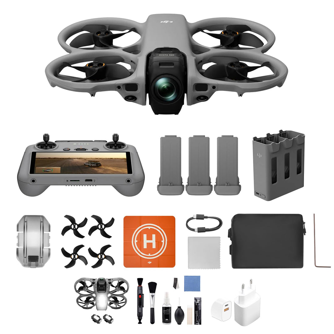 DJI Avata 360 Fly More Combo (RC 2) mit Zubehör, 360°-Drohne mit 1-Zoll-8K-Imaging für FPV- und Luft