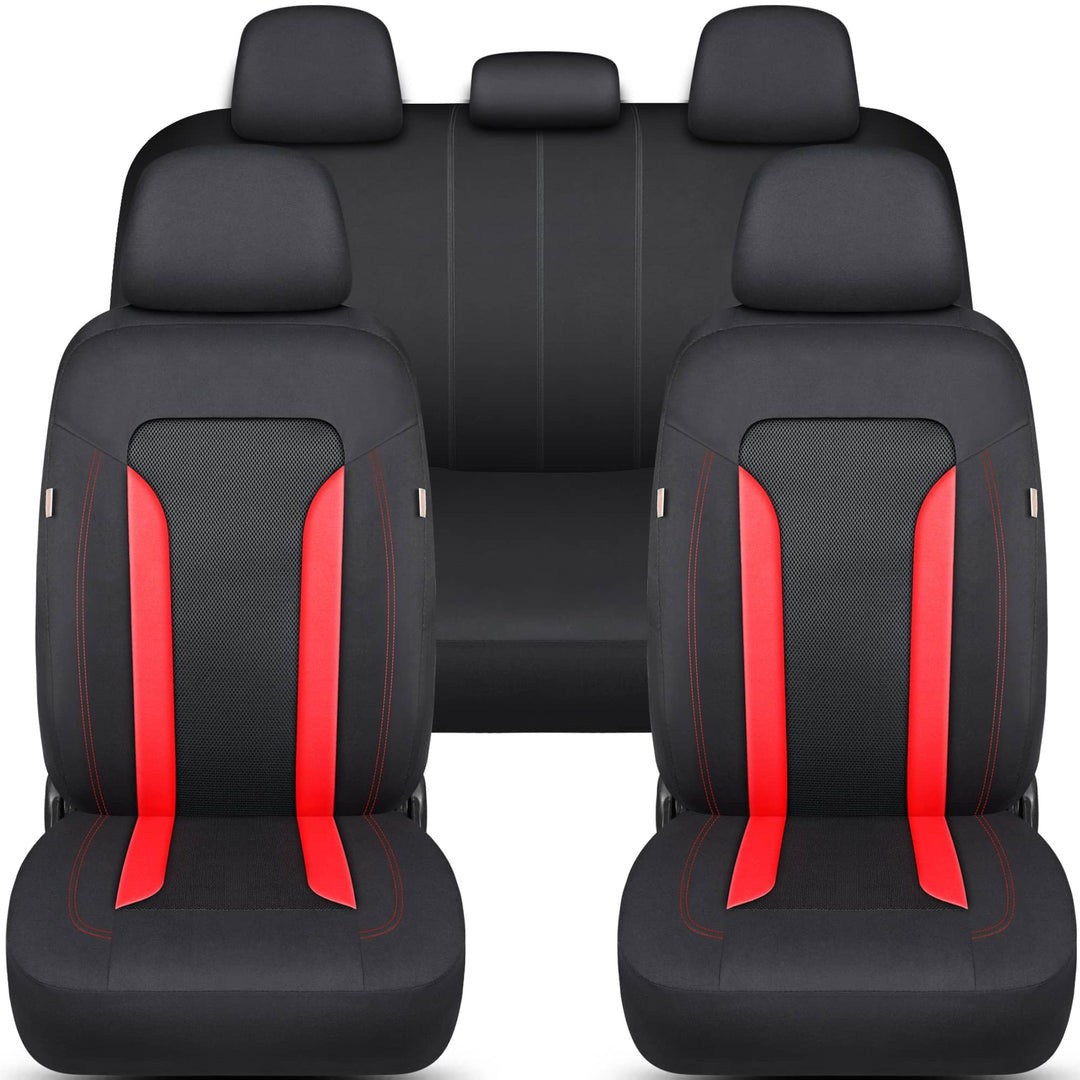 Schonbezüge-Komplettset für Opel Corsa F Bj ab 2019 in Schwarz/Rot FT3