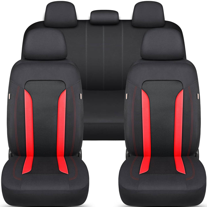 Schonbezüge-Komplettset für Opel Corsa F Bj ab 2019 in Schwarz/Rot FT3