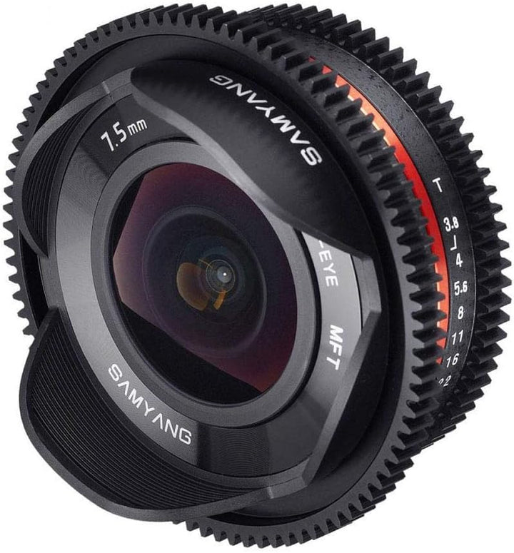 SAMYANG 14007,5T3.8M T3.8 Cine UMC Fish-Eye Objektiv für Anschluss MFT (7,5mm)