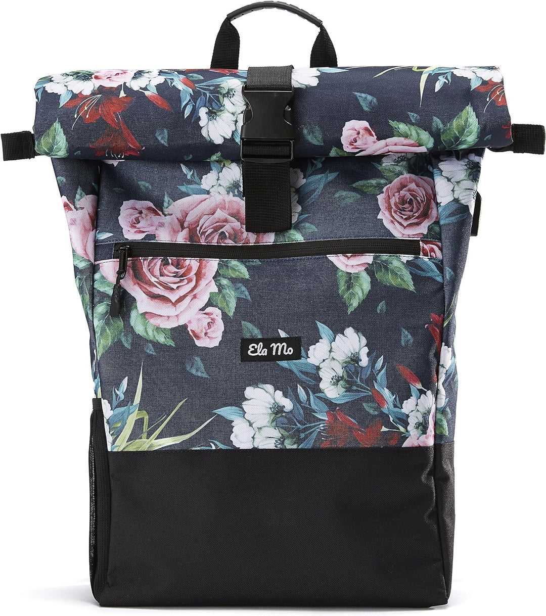 Ela Mo’s Rucksack Damen | Schön und Durchdacht | für Uni Reisen Freizeit Job | mit Laptopfach & Anti
