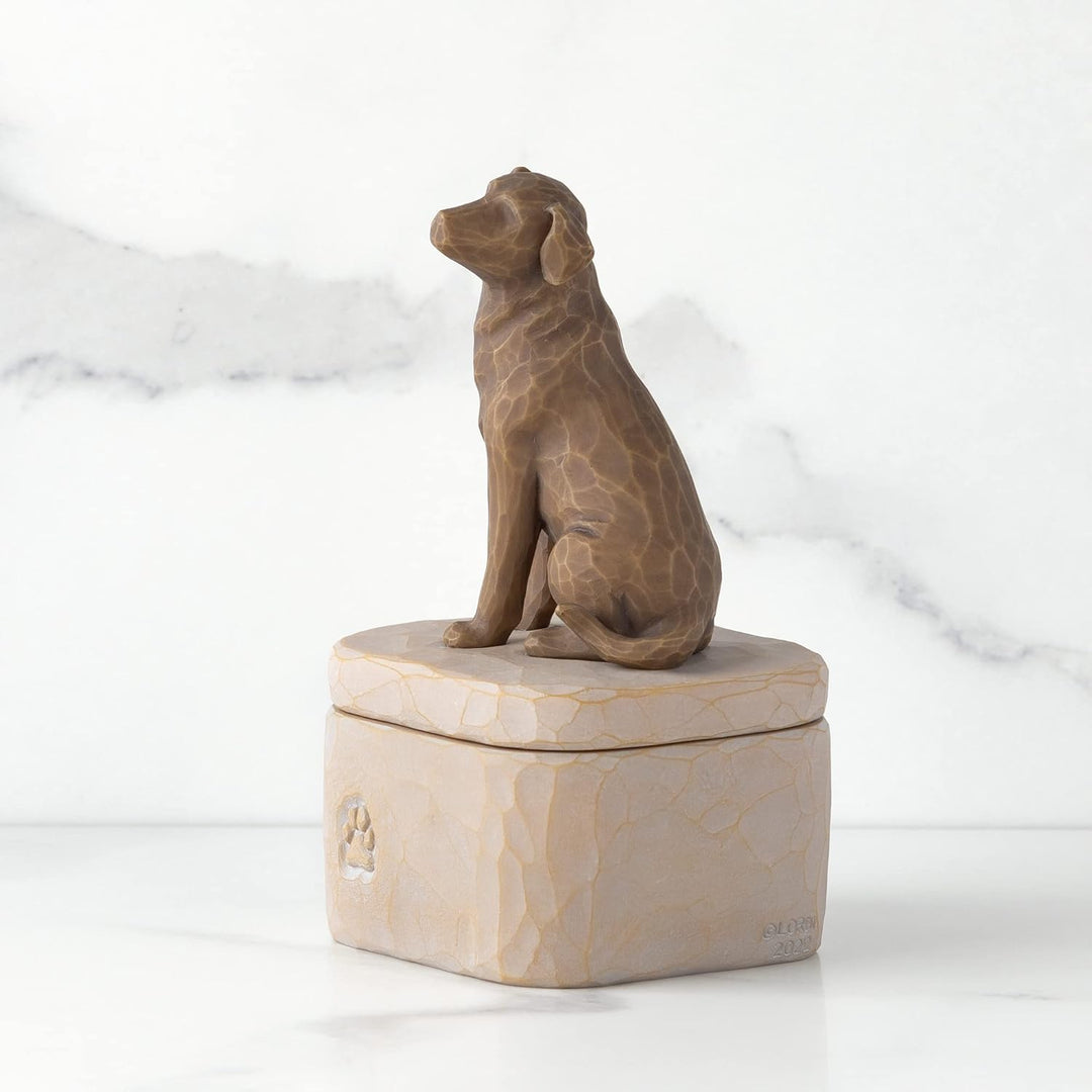 Willow Tree Aufbewahrungsbox mit Aufschrift "Love my Dog", handbemalt, Dunkelgrau Liebe meinen Hund