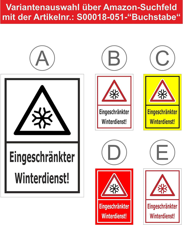 Melis Folienwerkstatt Schild Eingeschränkter Winterdienst - 60x40cm - 3mm Aluverbund – 20 VAR S00018