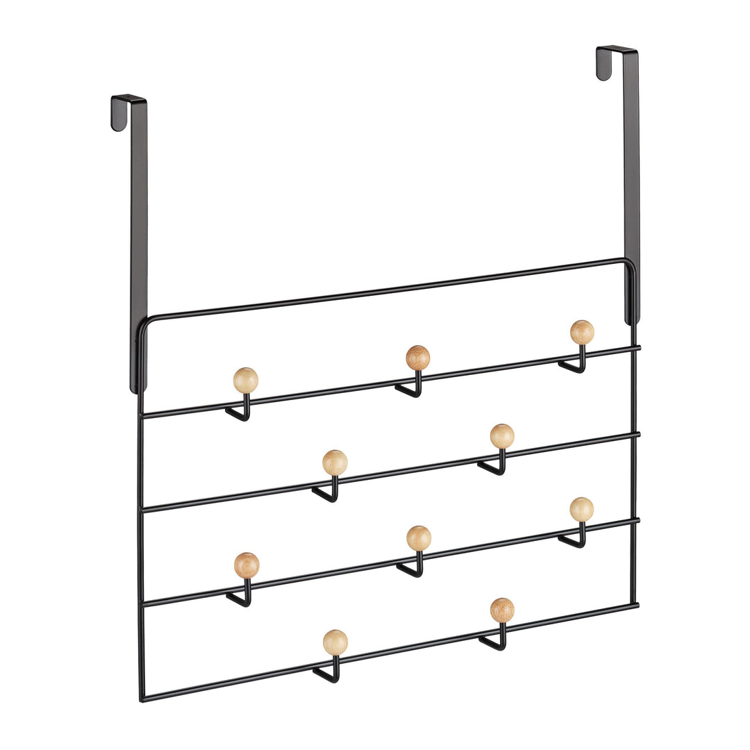 Relaxdays Türgarderobe, 10 Haken, Türhaken zum Einhängen, für 4 cm Tür, Flur &amp; Schlafzimmer, Kleider