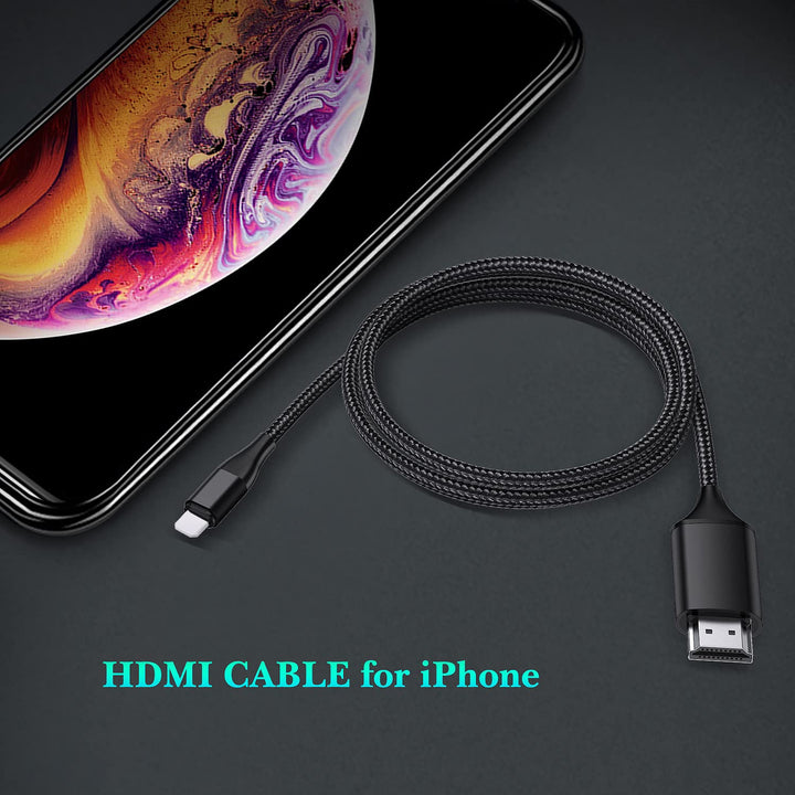 HDMI-Kabel für iPhone, HDMI-Konverterkabel 2,0 m, Phone/Pad/Pod auf TV, HDMI-Verbindungskabel, iOS 1