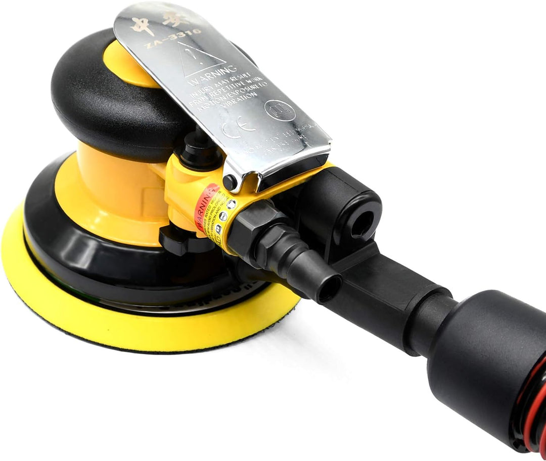 Staubfrei Exzenterschleifer Druckluft 125mm, Industrielle Multischleifmaschine mit Staubsammler, pro