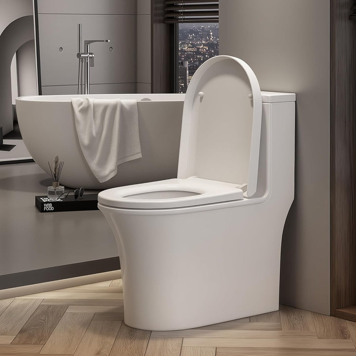 Himimi Toilettendeckel mit Absenkautomatik, Quick-Release & einfacher Montage, PP D-Form WC-Sitz mit