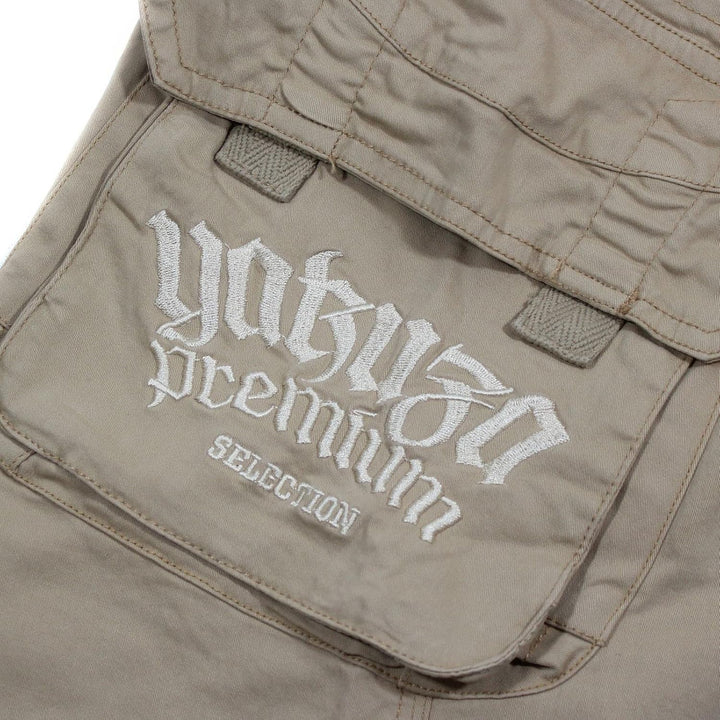 Yakuza Premium Herren Cargo Shorts 3454 dunkelolive Kurze Hose M Beige, M Beige