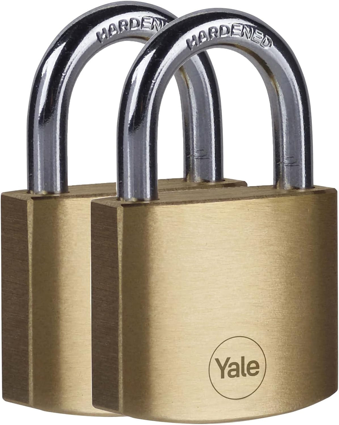 Yale - Y110B/40/122/2 Standardsicherheit 40 mm Messing Vorhängeschloss, 2er Set - offener Stahlbügel