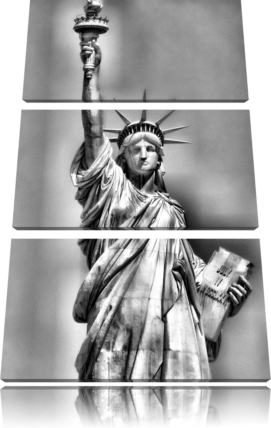 Pixxprint Freiheitsstatue als Leinwandbild/Grösse: 3 Teilig (120x80) cm/Wandbild/Kunstdruck/fertig b