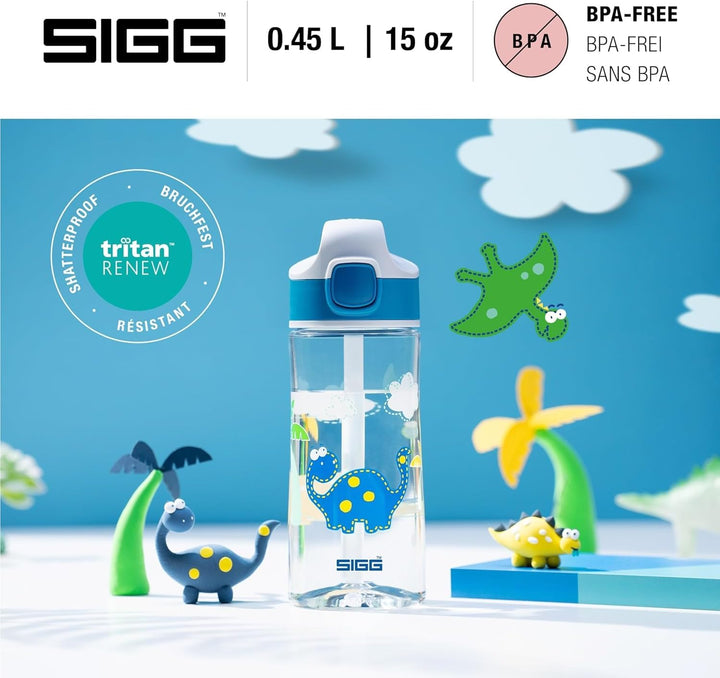 SIGG - Tritan Trinkflasche Kinder - Miracle - Mit Trinkhalm - Auslaufsicher - Federleicht - BPA-frei
