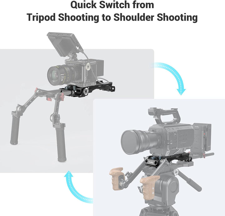 SMALLRIG Schulterplatte mit Schnellverschluss für Sony VCT-14 Stativadapter mit eingebauter Rosetten
