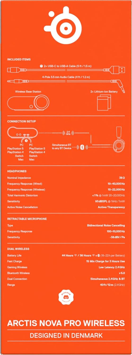 SteelSeries Arctis Nova Pro Wireless - Multi-System Gaming-Headset – Hi-Fi-Treiber – Active Noise Ca