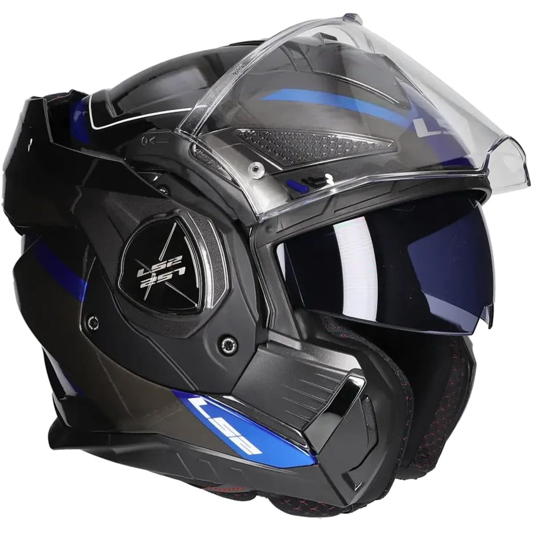 LS2, klapphelme motorrad ADVANT X Spectrum black titanium blue, L, L
