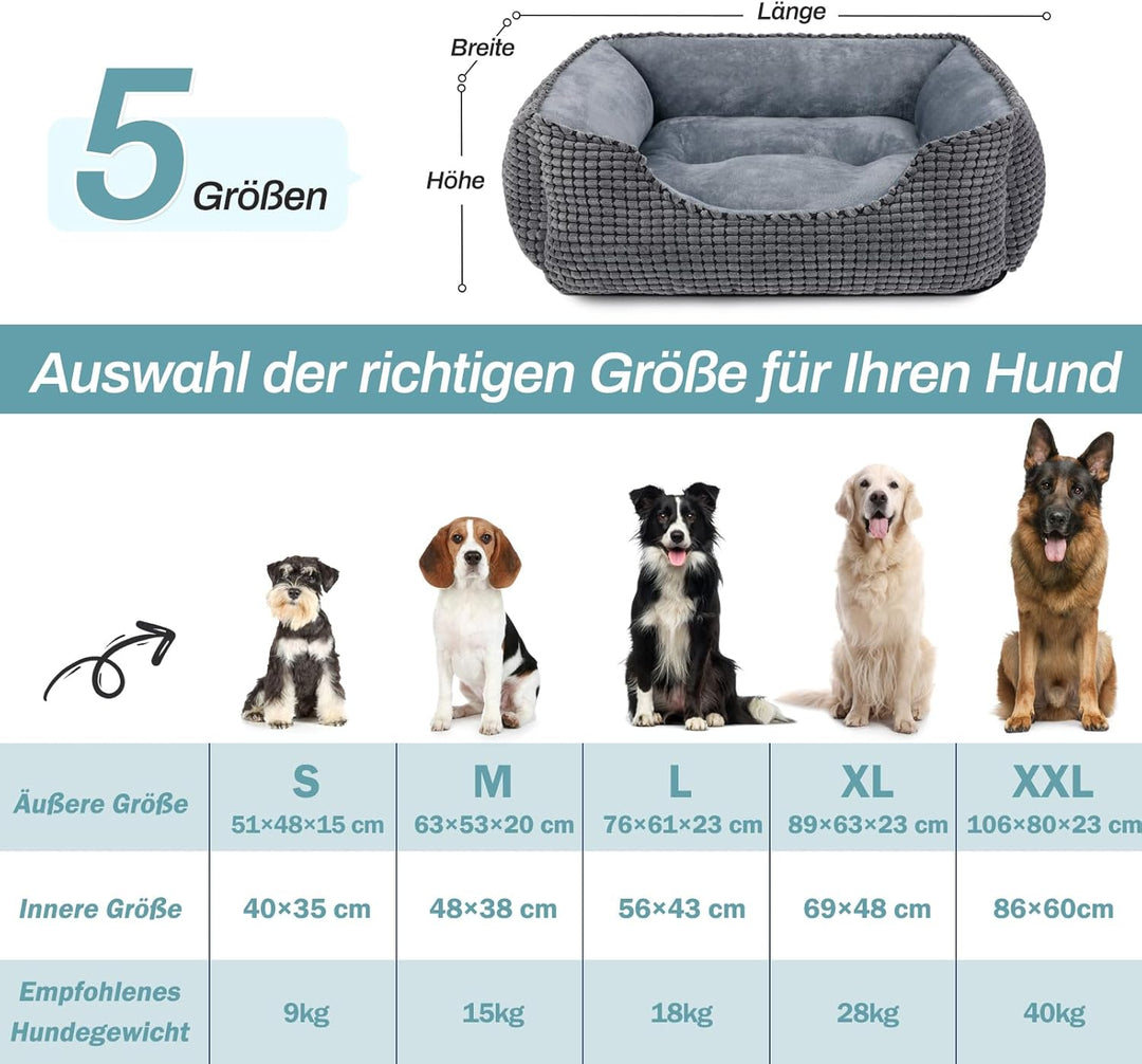 JOEJOY Hundebett Mittelgrosse Hunde, Hundekorb Flauschig, Hundebett Waschbar, Plüsch Hundebetten, ru