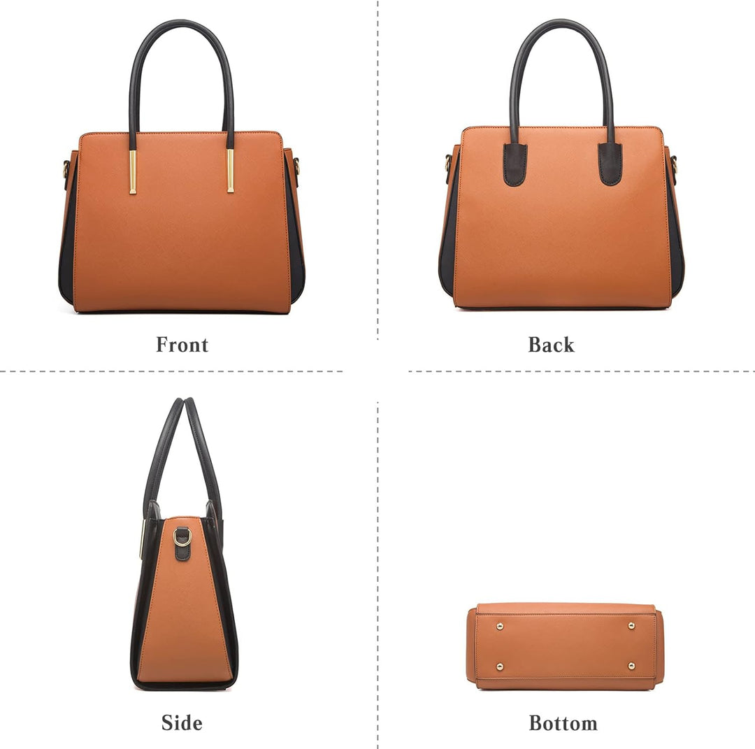 FANDARE Damen Handtasche 4 Stück Set Umhängetasche Frauen Reise Citytasche mit Unterarmtasche Brieft