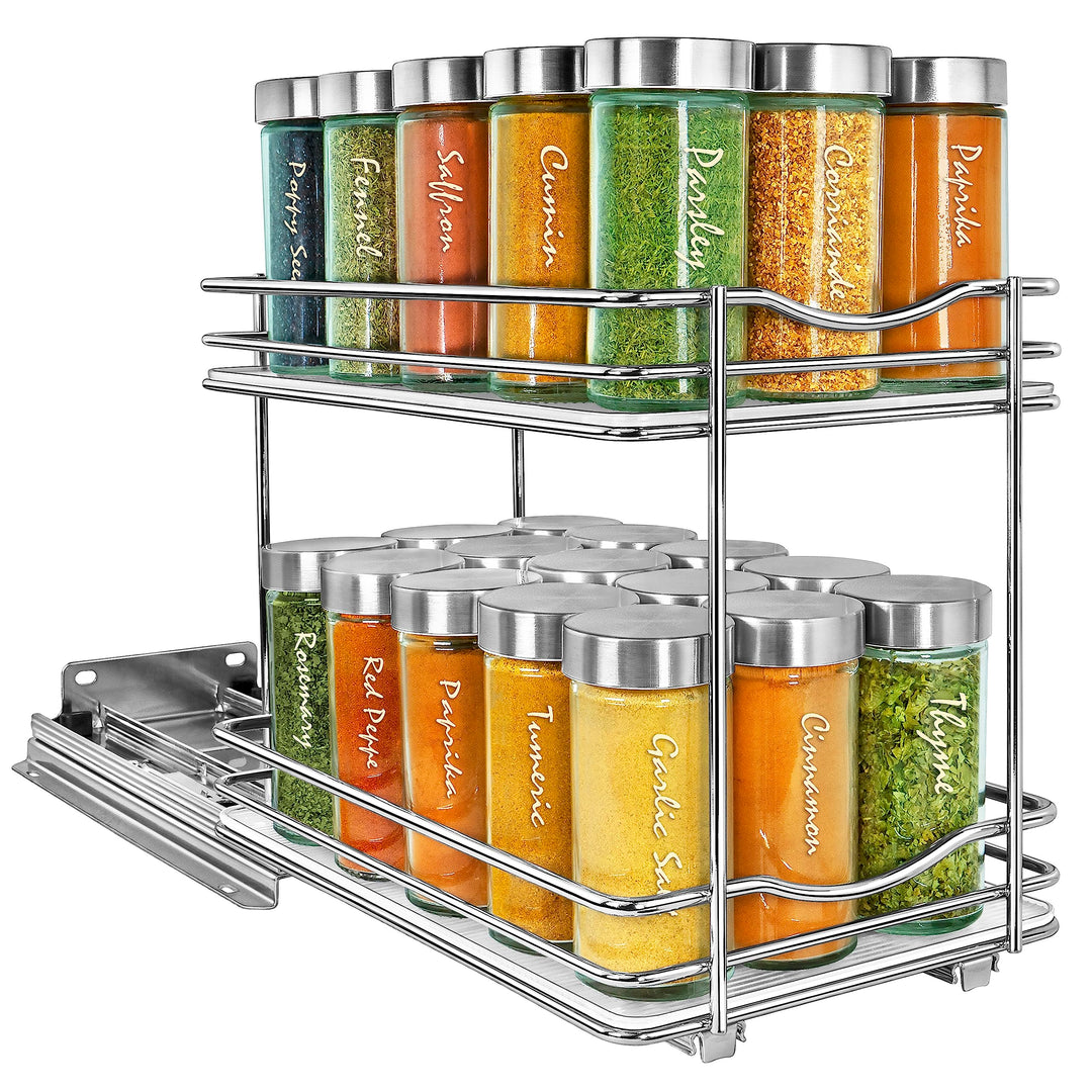 LYNK PROFESSIONAL® Ausziehbares Gewürzregal für Schrank – 16,5 cm breit – ausziehbares Gewürzregal –