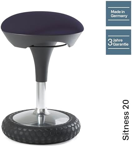 Topstar SI69G28 Sitness 20, ergonomischer Sitzhocker, Arbeitshocker, BürohockermitSchwingeffekt,Sitz