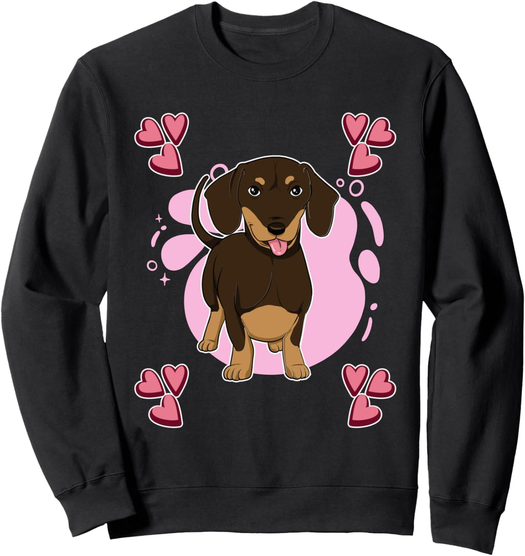 Damen Dackel Zeichnung Mädchen Dackel Sweatshirt
