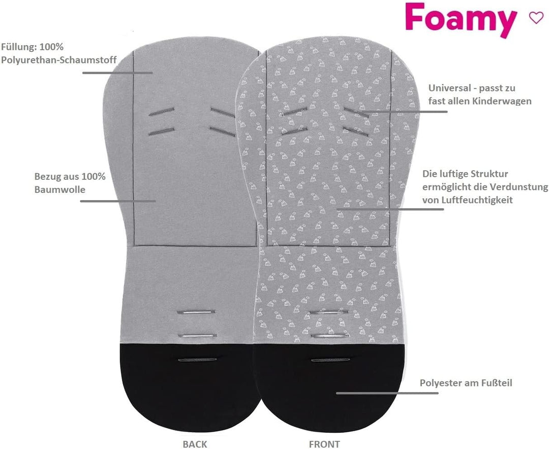 Petite&Mars Foamy memory foam liner * Sitzeinlage * Universal Sitzauflage für Kinderwagen, Buggy * A