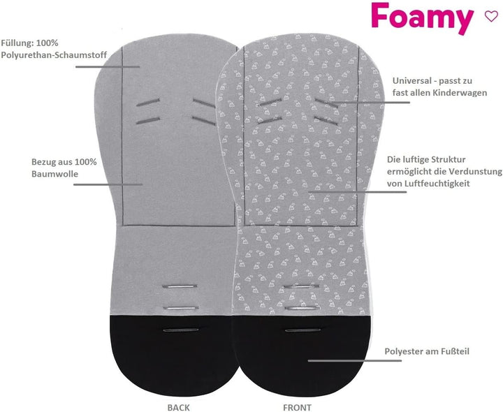 Petite&Mars Foamy memory foam liner * Sitzeinlage * Universal Sitzauflage für Kinderwagen, Buggy * A