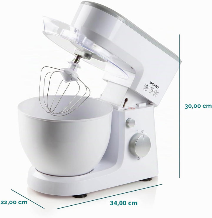 DOMO DO9241KR Küchenmaschine - Inklusive Schneebesen, Knethaken und Rührbesen - 4 L - 600 W, 600 W