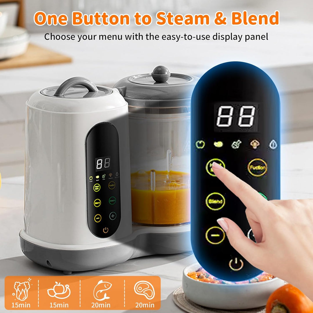 Babynahrungszubereiter - Multifunktionaler Babybrei Zubereiter, Baby Food Maker mit Dampfgarer und M