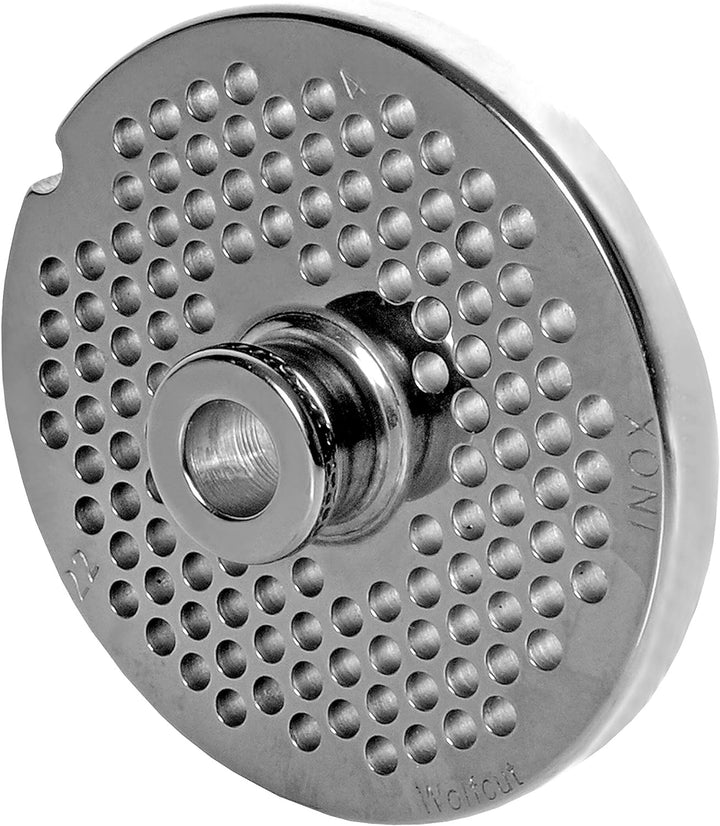 WolfCut INOX Lochscheibe mit Nabe Gr. 22-4,0 MM Bohrung - kompatibel mit Fleischwolf Grösse