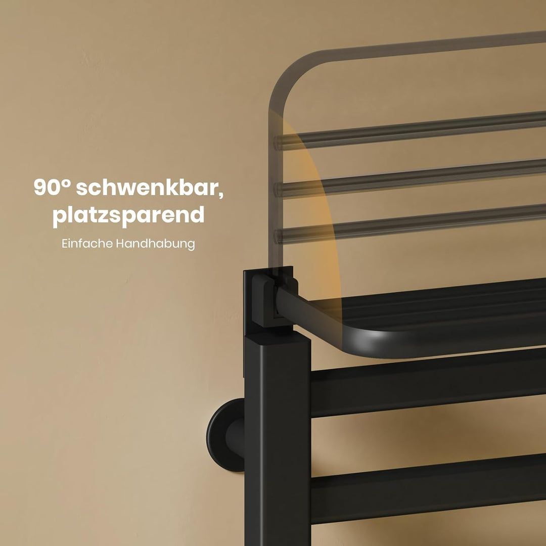 EMKE Elektrischer Badheizkörper 100x50 cm, 280W Handtuchwärmer mit WLAN-App-Steuerung, Kohlefaser Ha