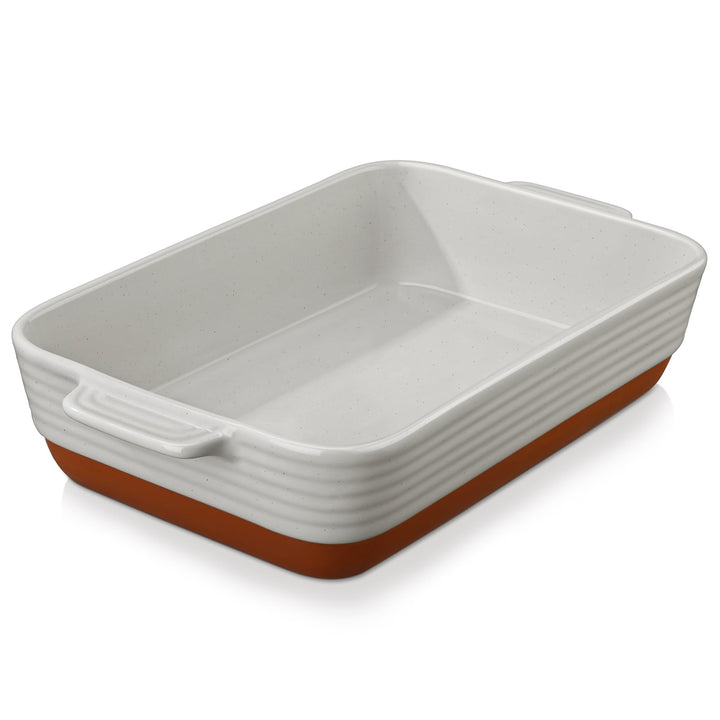 MALACASA, Serie TARA, Graue Auflaufform Gross, 4.5L Backformen, Auflaufformen rechteckig aus Steingu