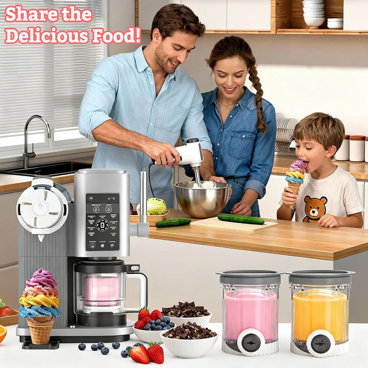 2 Stück Creami Behälter Kompatibel mit Ninja NC700 NC701EU Serie, 480 ml Eiscreme Behälte Eismaschin