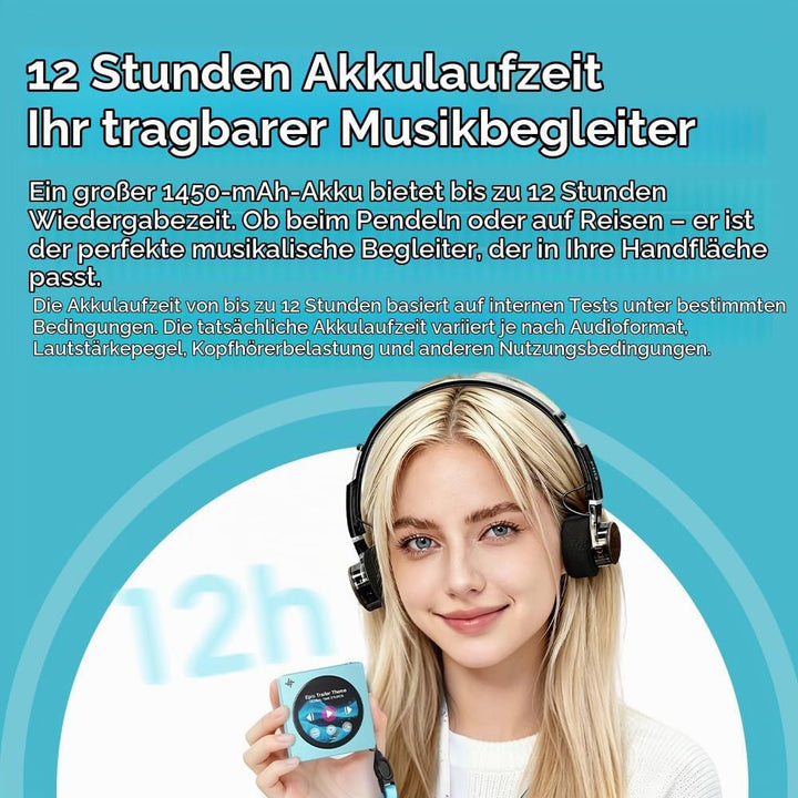 FIIO DISC Tragbarer HiFi-Musik-Player, Dual-DAC-Digital-Audio-Player mit 3,5-mm- und 4,4-mm-Ausgänge