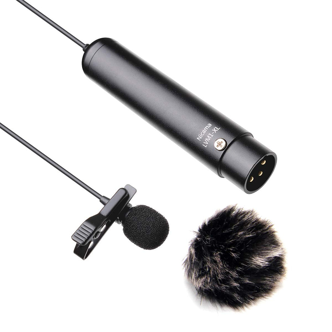 Nicama LVM1-XL XLR Lavalier Ansteckmikrofon, XLR Revers Lavalier Mikrofon Interview-Mikrofon für Can