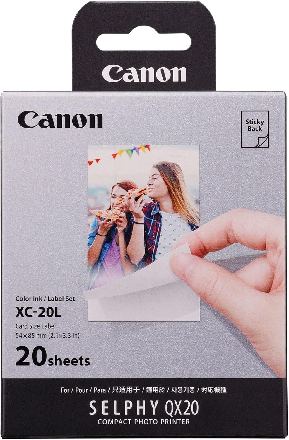 Canon XC-20L Original Farbband/Papierset 20 Blatt Kreditkartenformat 5,4 x 8,5cm für Canon SELPHY QX