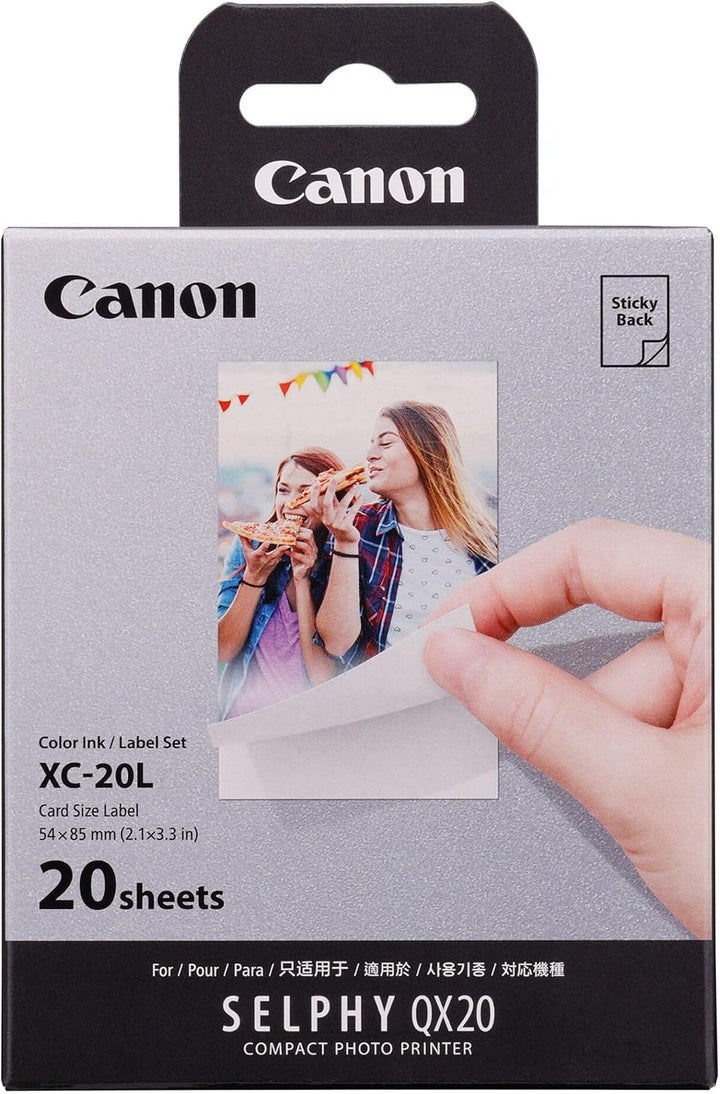 Canon XC-20L Original Farbband/Papierset 20 Blatt Kreditkartenformat 5,4 x 8,5cm für Canon SELPHY QX