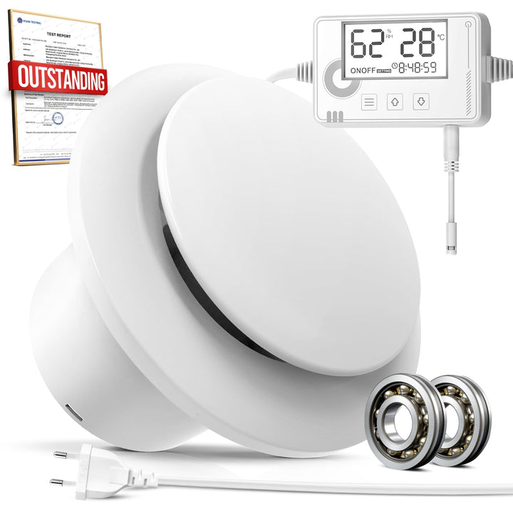 Badlüfter mit Feuchtigkeitssensor&Temperatursensor, Timer - Bad Lüfter 100mm mit Visualisiertem Cont