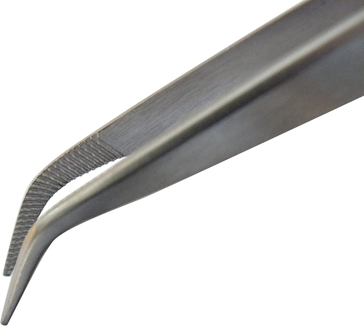 Lötpinzette - Klemmpinzette - mit Schloss Technische Pinzette, abgewinkelte Spitze, Länge 16 cm,