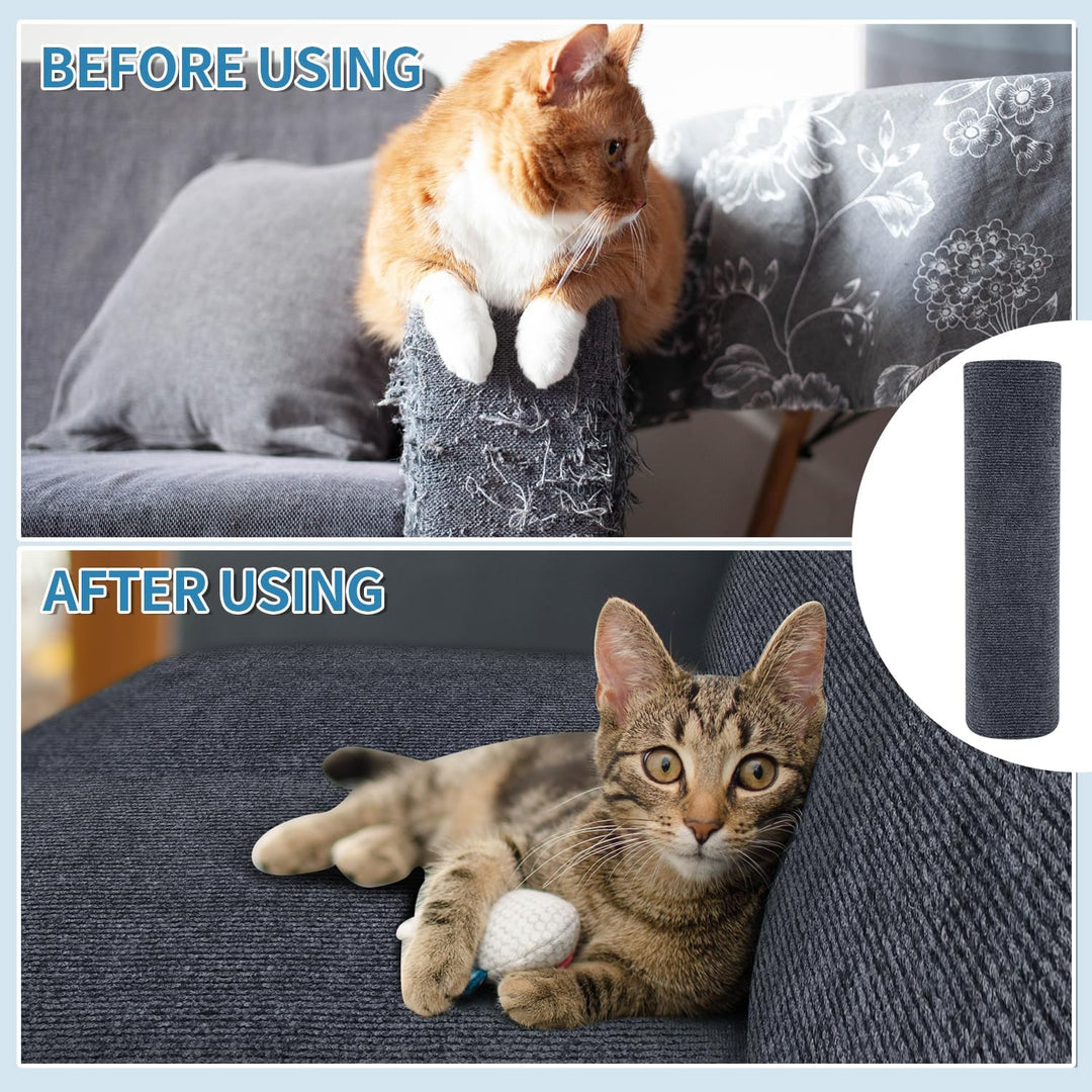 Kratzmatte Katze Selbstklebend, Sofa- und Wandkratzzuschutz für Katzen 200*30cm Grau, 200*30cm Grau
