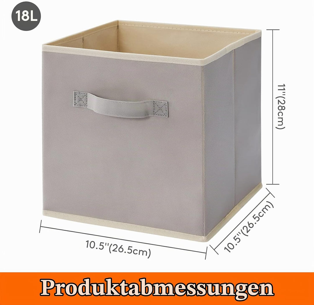 Lifewit 6 Stück 18L Faltbare Aufbewahrungswürfel, Mittel dekorative Aufbewahrungsboxen aus Stoff mit