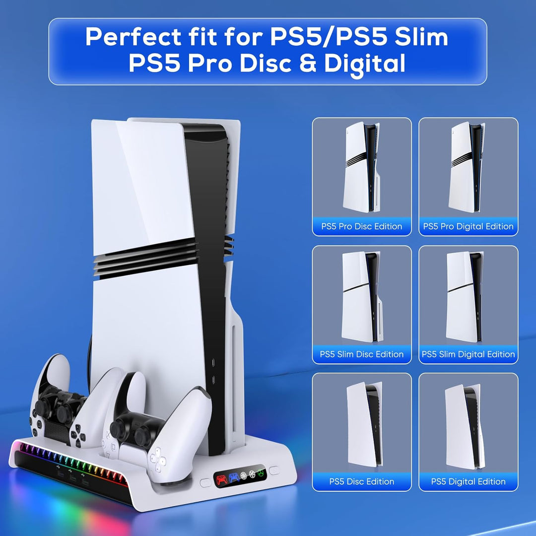 FASTSNAIL ASTSNAIL Standfuss für PS5/PS5 Pro/PS5 Slim, Lüfter Ständer für Playstation5 Digital/Disc